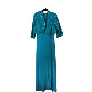 R+M Richards Sequin Lace Dress Size 16W with Matching Bolero Jacket NWT